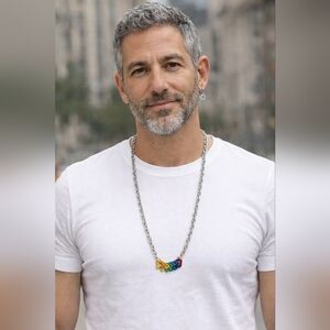 Rainbow Triangles Gay Pride LGBTQ 30" Heavy Chain Silver Necklace